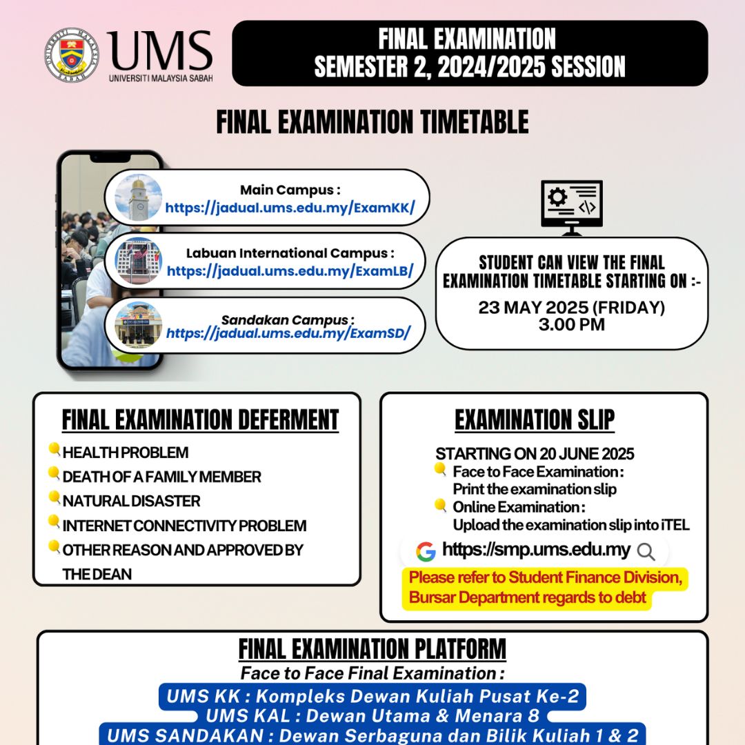 MAKLUMAN PEPERIKSAAN AKHIR SEMESTER 2, SESI 2024/2025