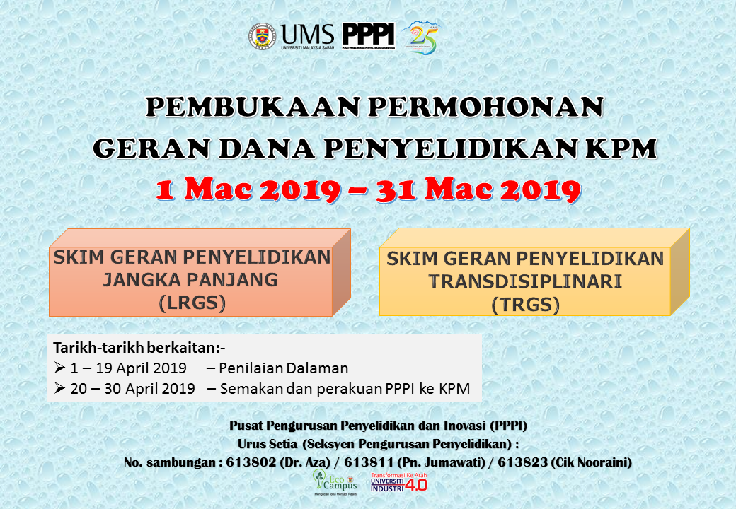 MAKLUMAN PEMBUKAAN GERAN PENYELIDIKAN LRGS DAN TRGS FASA 1/2019 - PPP