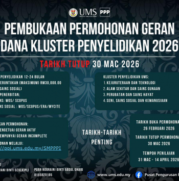 HEBAHAN PEMBUKAAN PERMOHONAN GERAN DANA KLUSTER PENYELIDIKAN 2026