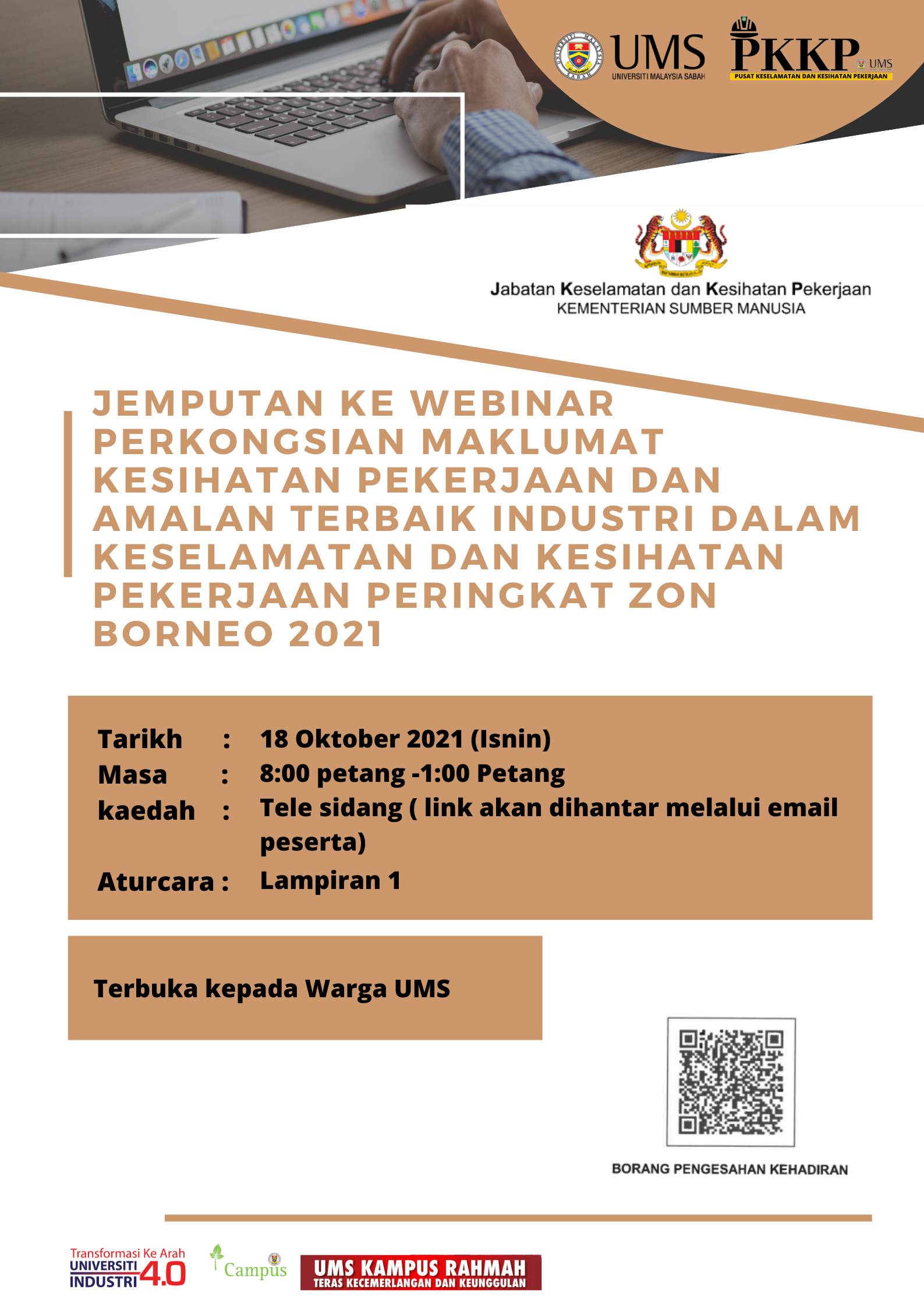 Webinar Perkongsian Maklumat Kesihatan Pekerjaan Dan Amalan 