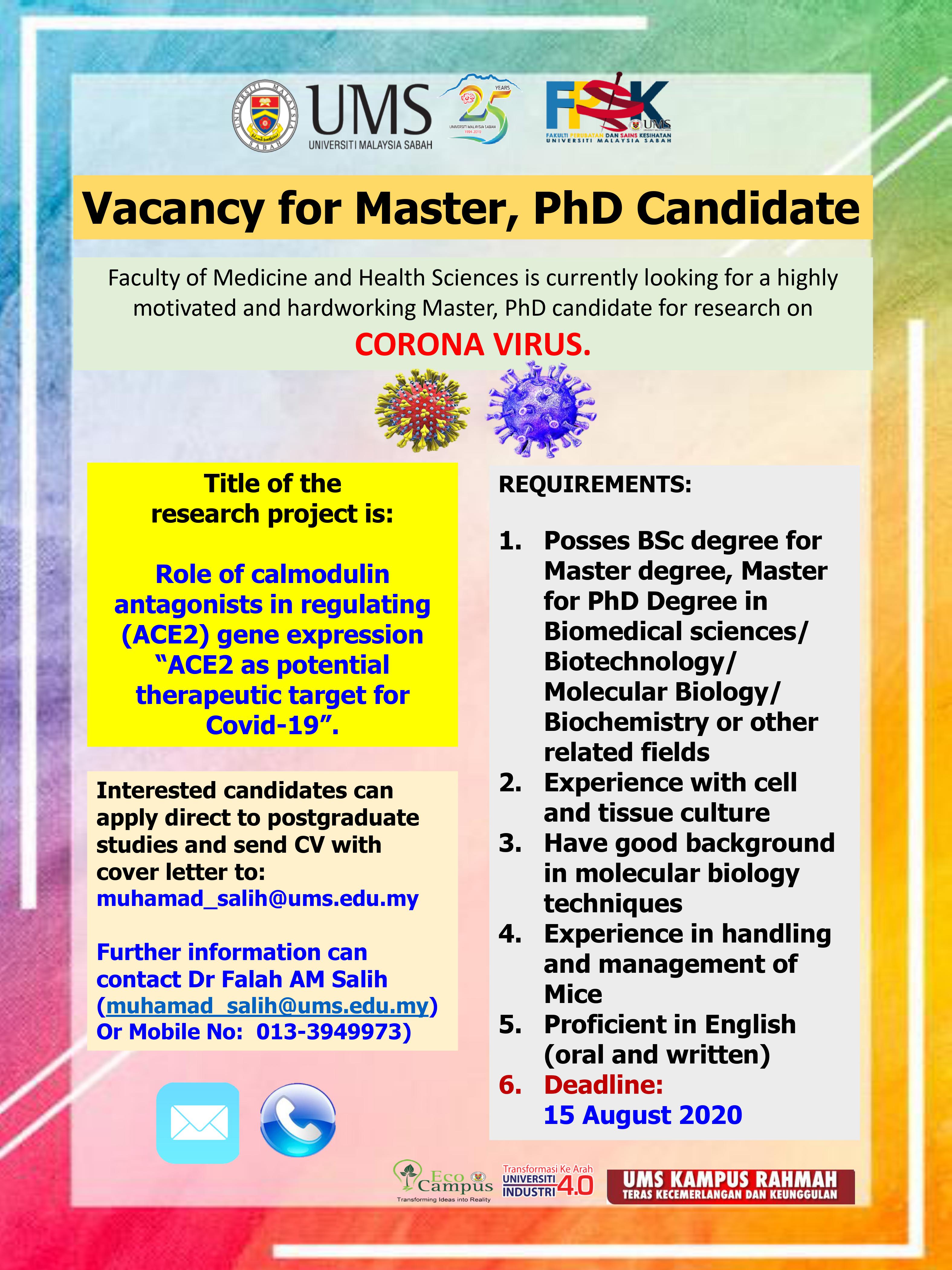 Vacancy For A Phd Candidate