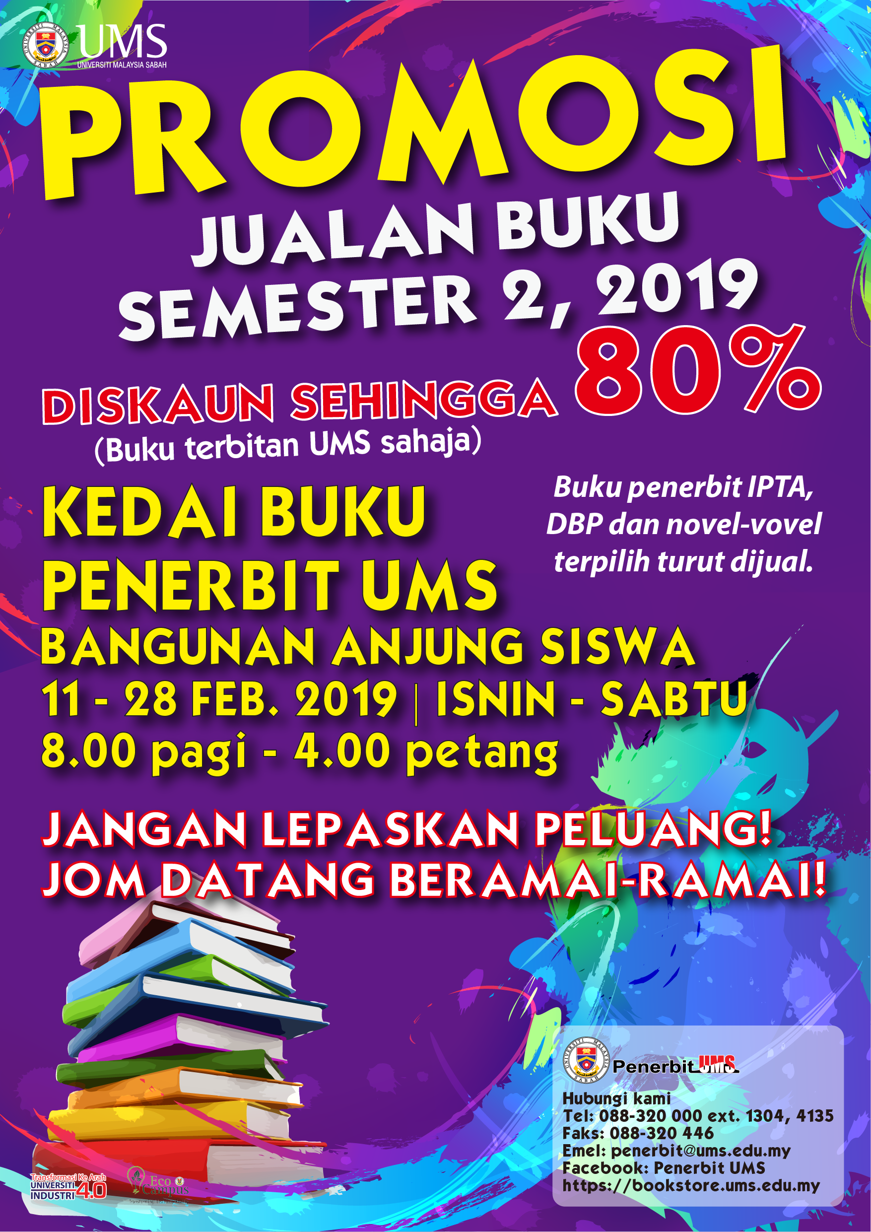 UMS - PROMOSI JUALAN BUKU SEMPENA PEMBUKAAN SEMESTER 2 