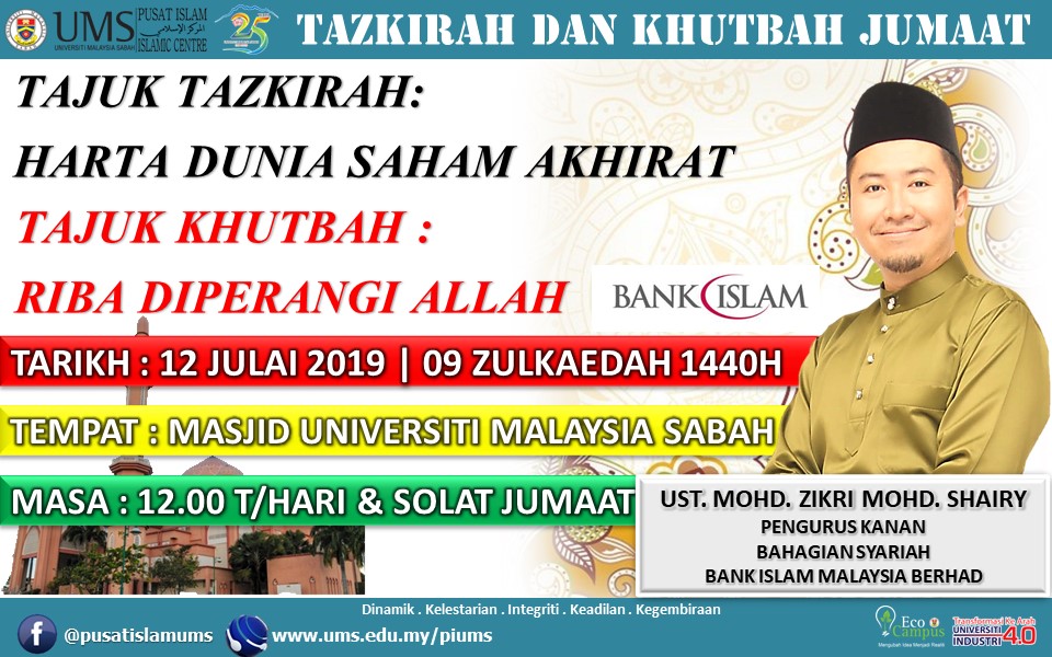 UMS - TAZKIRAH DAN KHUTBAH JUMAAT 12 JULAI 2019 | 09 ...